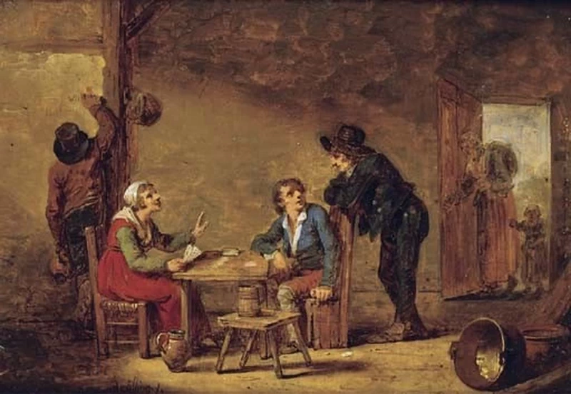  73-Michel Martin Drolling-Persone che giocano a carte 